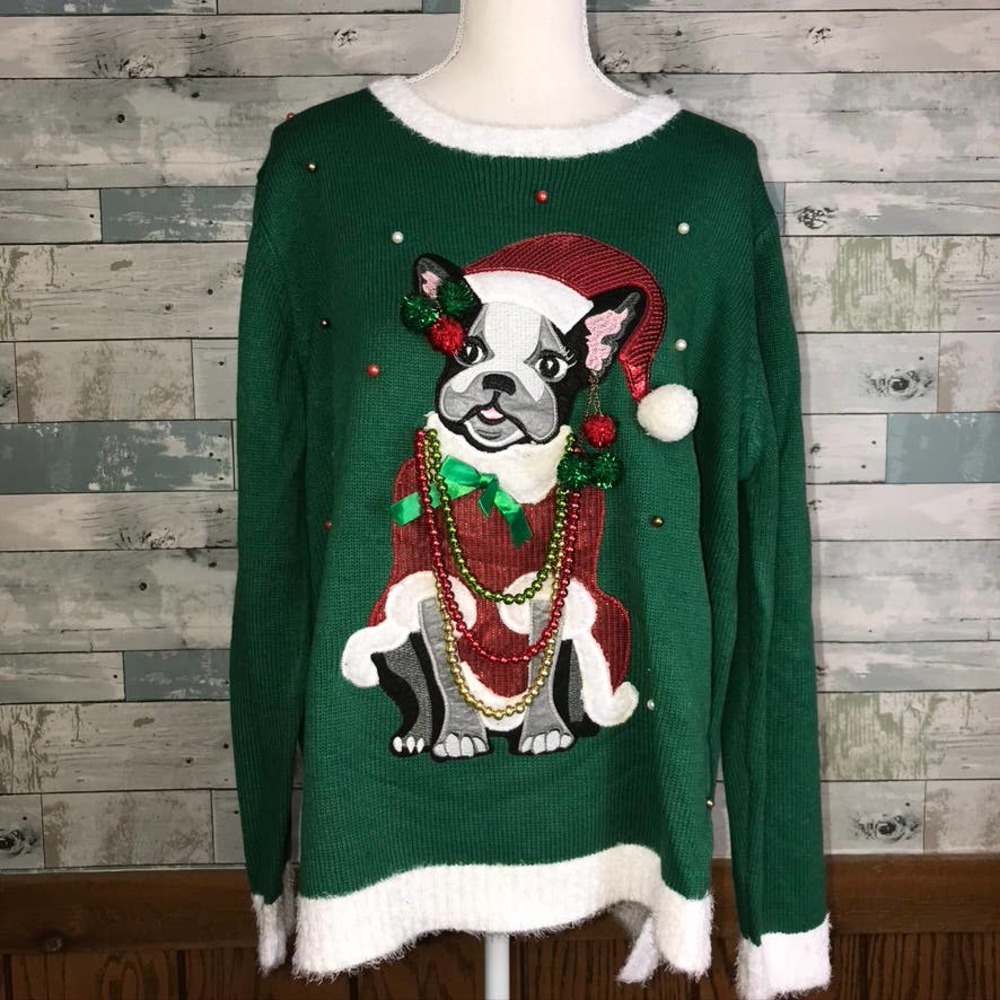 Ugly Christmas sweater Bulldog #554